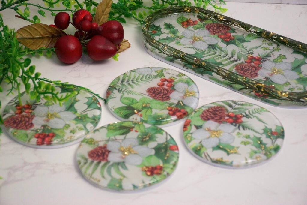 BTA Christmas Coasters and Pill Dish