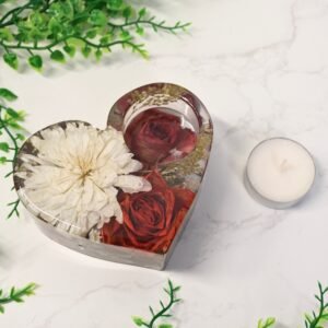 Large Resin Heart Tea Light